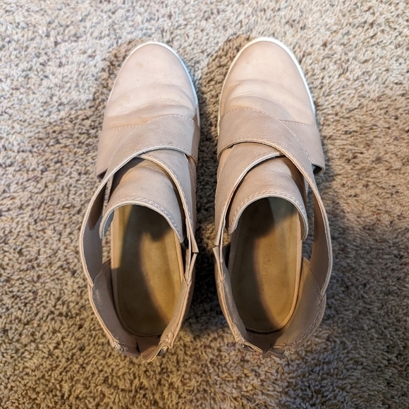 Slip-on Platform Close-toe wedges Zipper back SZ 9 - Picture 3 of 11